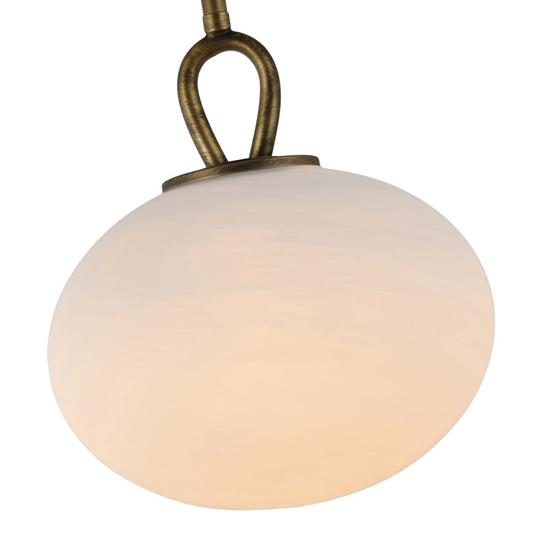 Artcraft Velora 1Lt LED Pendant, Legacy Brass/White Swirl