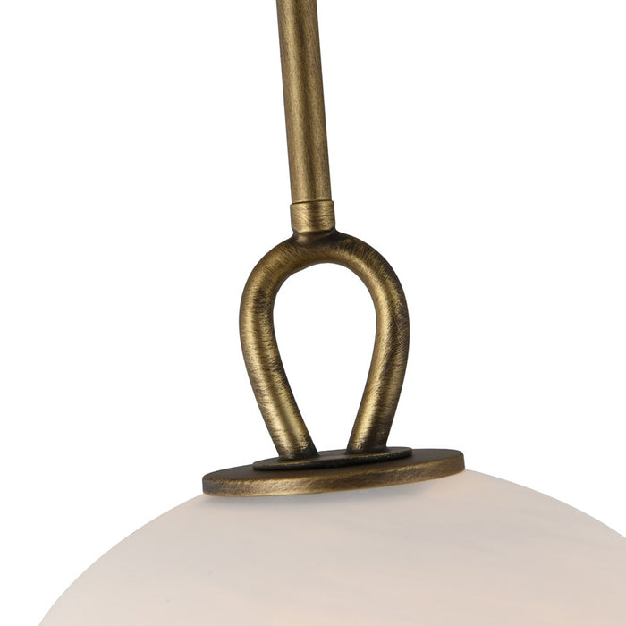 Artcraft Velora 1Lt LED Pendant, Legacy Brass/White Swirl