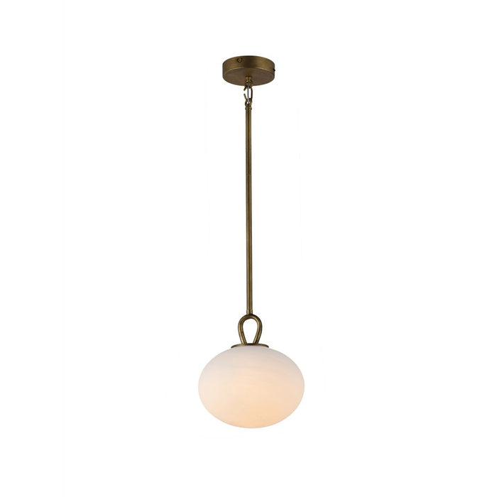 Artcraft Velora 1Lt LED Pendant, Legacy Brass/White Swirl