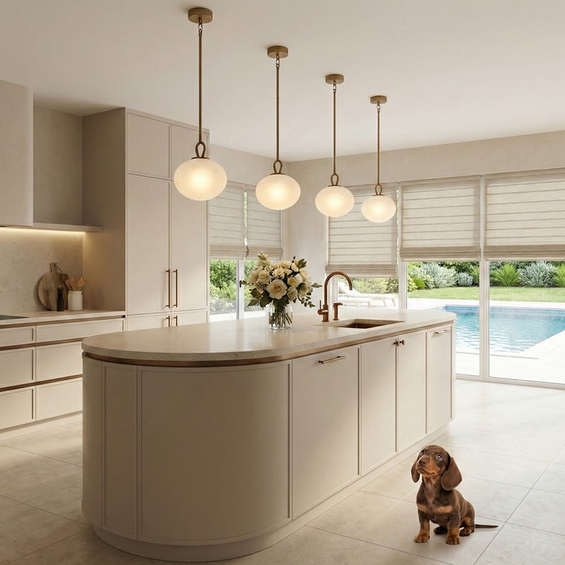 Artcraft Velora 1Lt LED Pendant, Legacy Brass/White Swirl