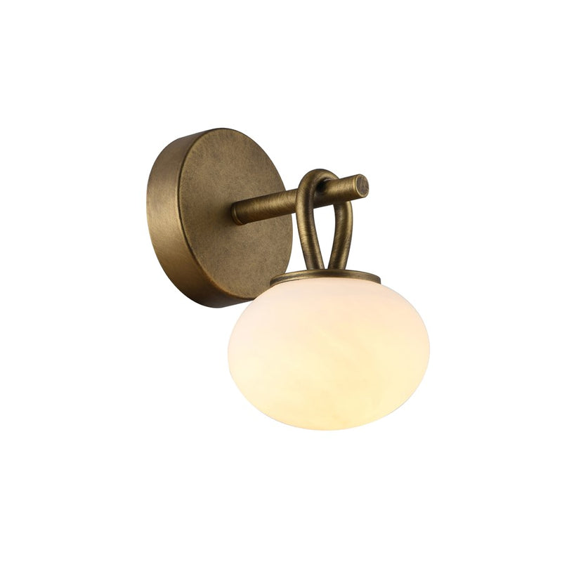 Artcraft Velora 1Lt LED Wall Sconce, Legacy Brass/White Swirl