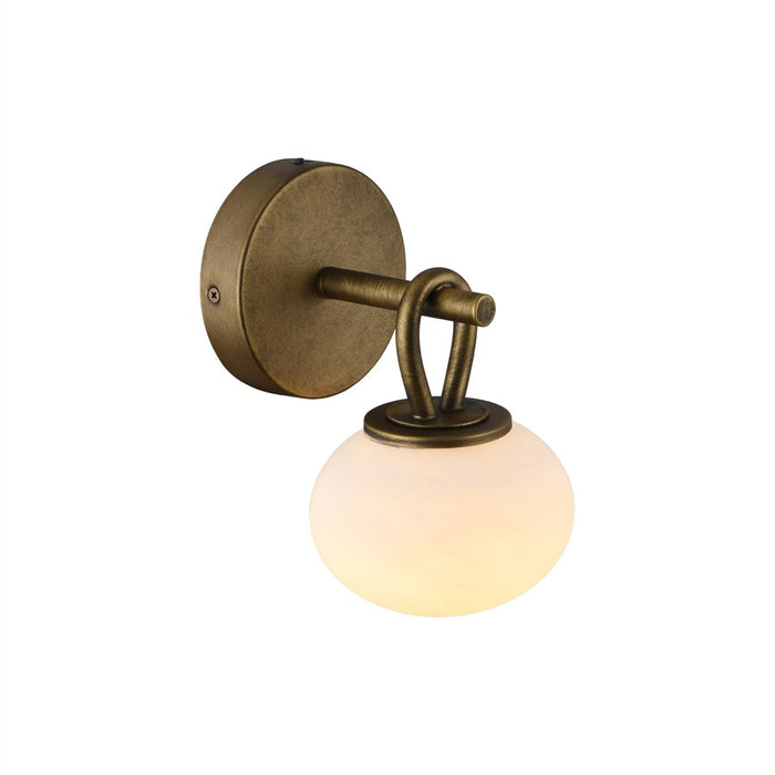Artcraft Velora 1Lt LED Wall Sconce, Legacy Brass/White Swirl