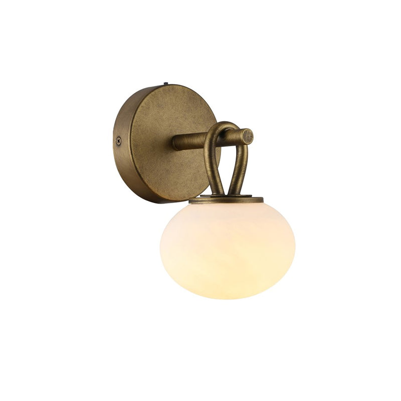 Artcraft Velora 1Lt LED Wall Sconce, Legacy Brass/White Swirl