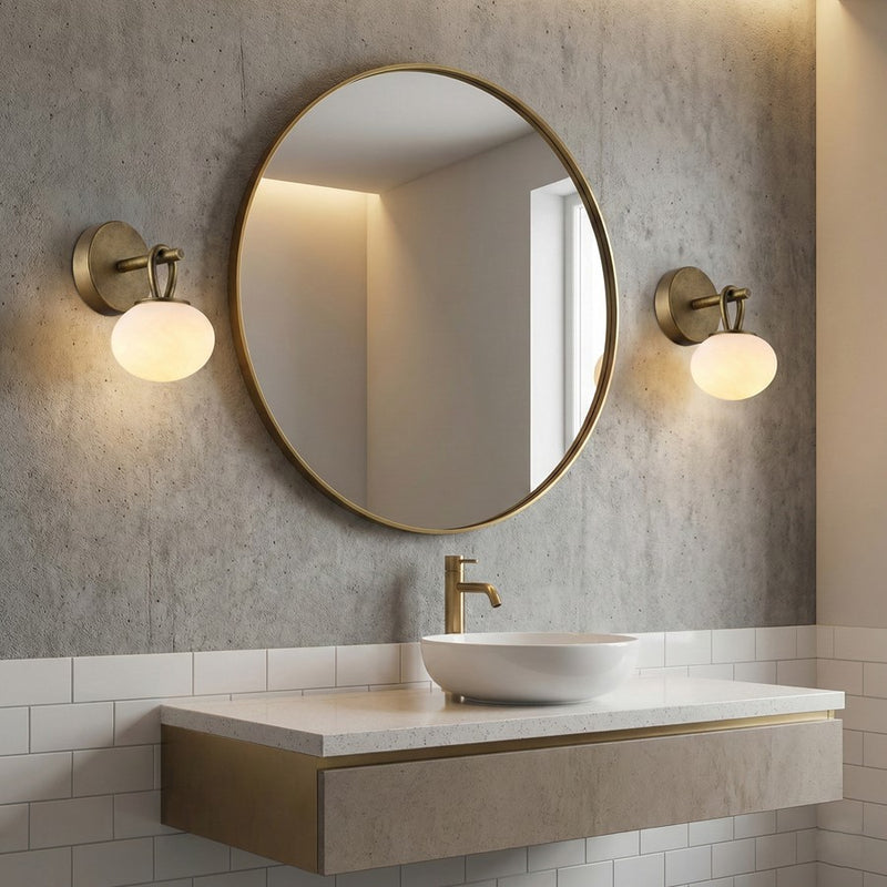 Artcraft Velora 1Lt LED Wall Sconce, Legacy Brass/White Swirl