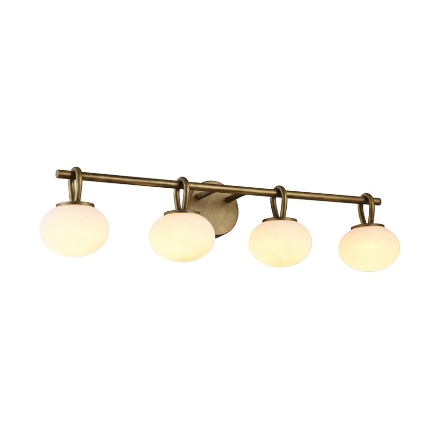 Artcraft Velora 4Lt LED Wall Sconce, Legacy Brass/White Swirl