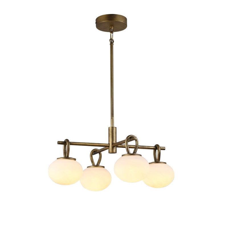 Artcraft Velora 4Lt LED 20" Pendant, Legacy Brass/White Swirl