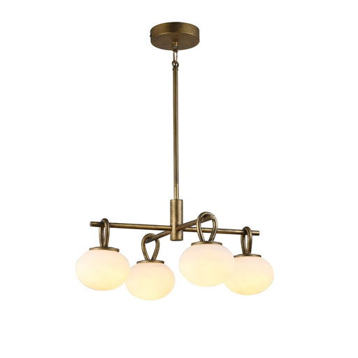 Artcraft Velora 4Lt LED 20" Pendant, Legacy Brass/White Swirl