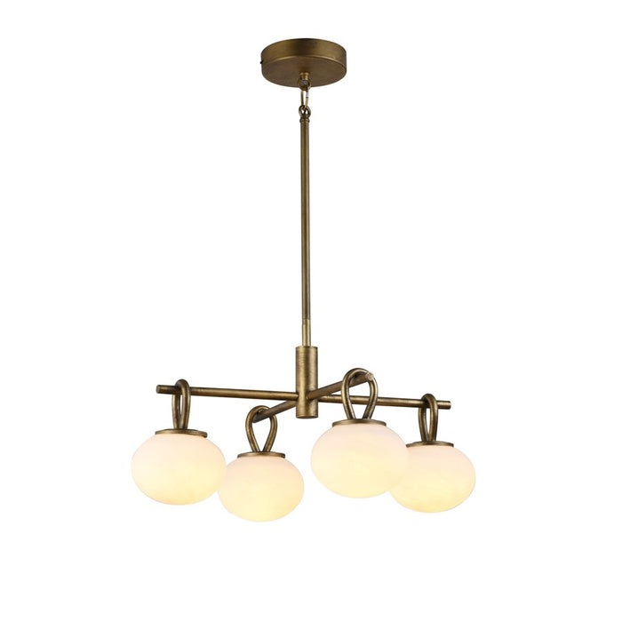Artcraft Velora 4Lt LED 20" Pendant, Legacy Brass/White Swirl