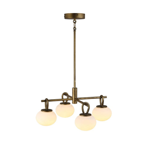 Artcraft Velora 4Lt LED 20" Pendant, Legacy Brass/White Swirl