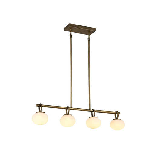 Artcraft Velora 4Lt LED 35" Pendant, Legacy Brass/White Swirl