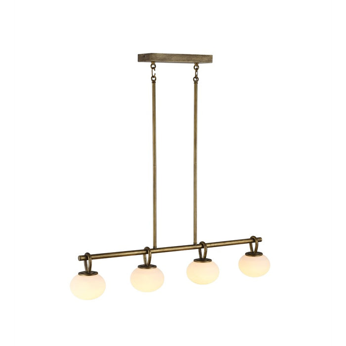 Artcraft Velora 4Lt LED 35" Pendant, Legacy Brass/White Swirl