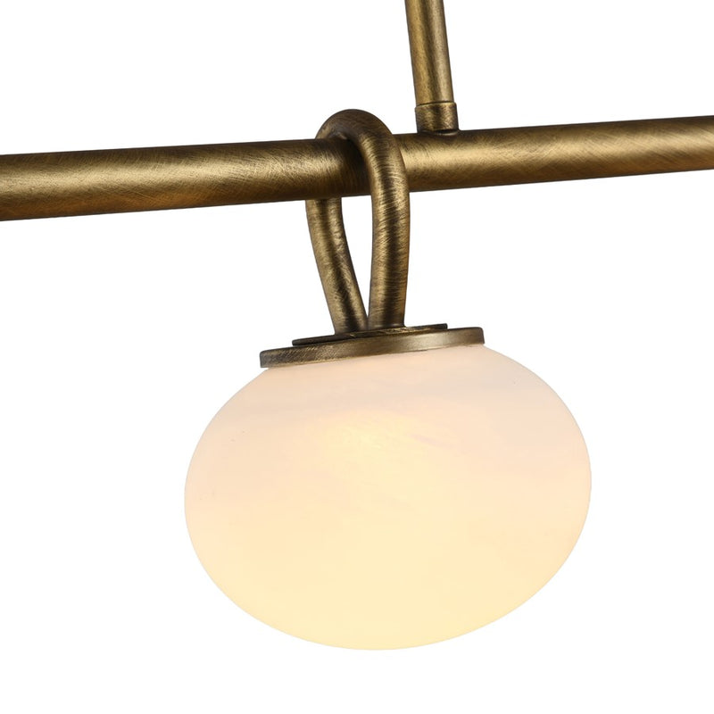Artcraft Velora 4Lt LED 35" Pendant, Legacy Brass/White Swirl