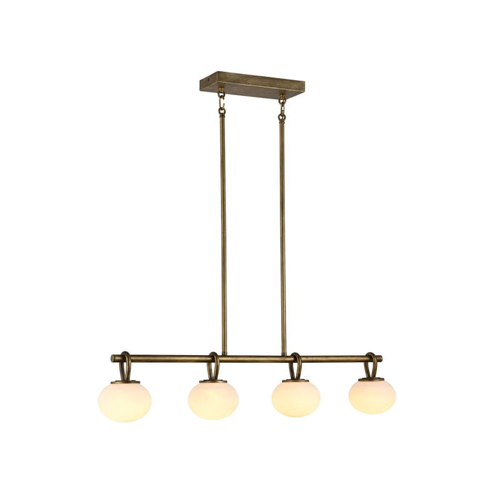 Artcraft Velora 4Lt LED 35" Pendant, Legacy Brass/White Swirl