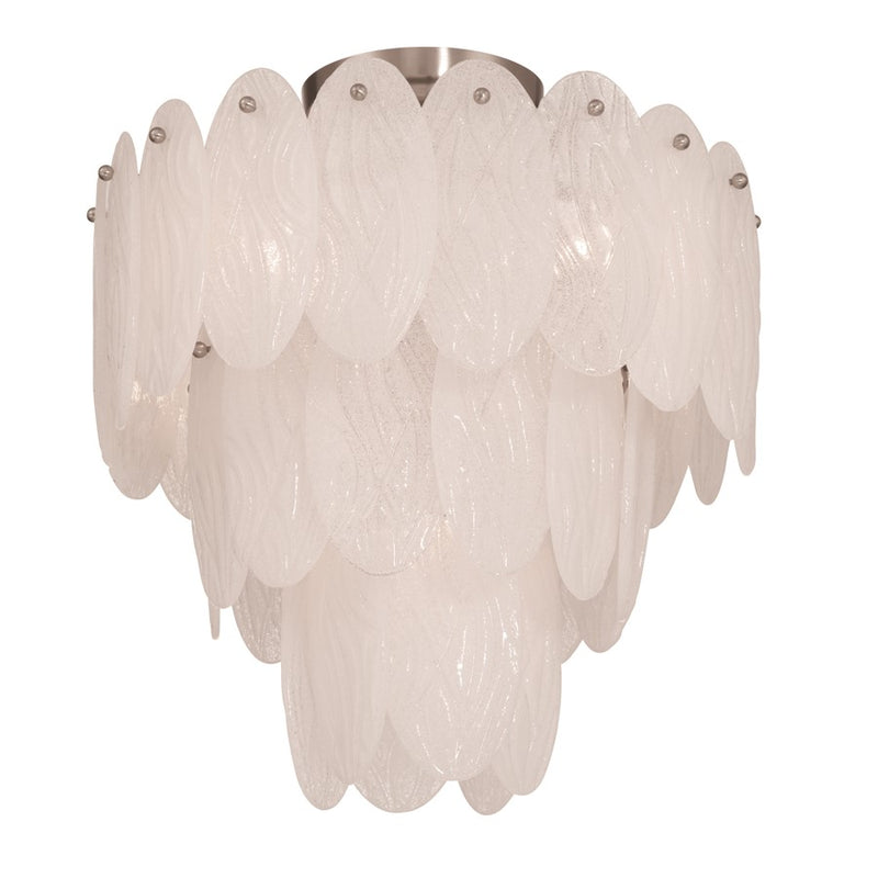 Artcraft Serena 5 Light Chandelier, Satin Nickel/White