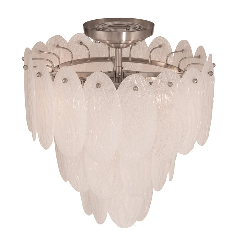 Artcraft Serena 5 Light Chandelier, Satin Nickel/White