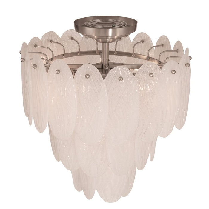 Artcraft Serena 5 Light Chandelier, Satin Nickel/White