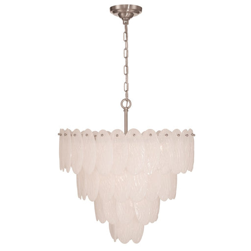Artcraft Serena 13 Light Chandelier, Satin Nickel/White