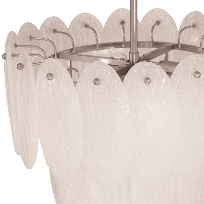 Artcraft Serena 13 Light Chandelier, Satin Nickel/White