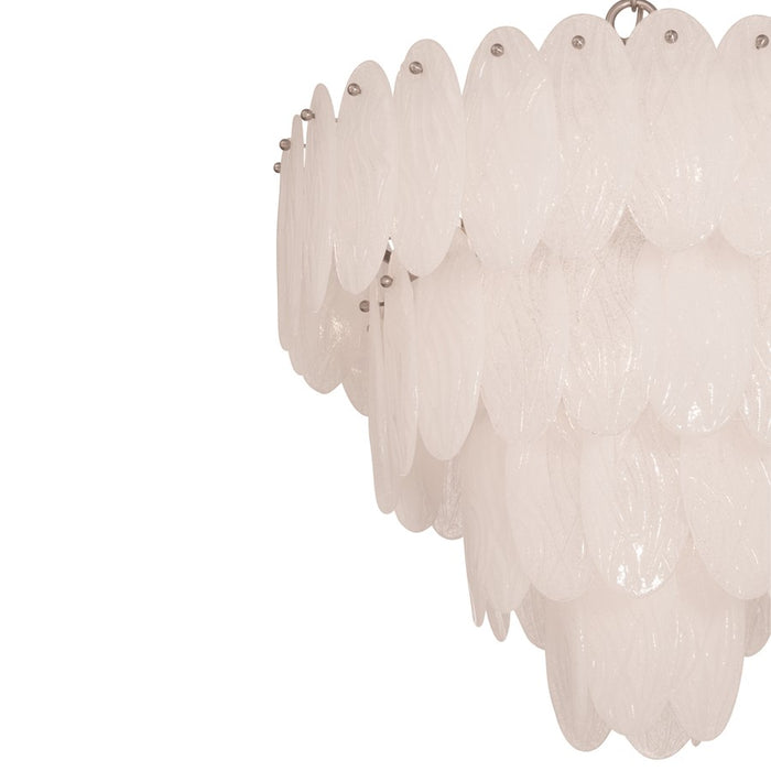 Artcraft Serena 13 Light Chandelier, Satin Nickel/White