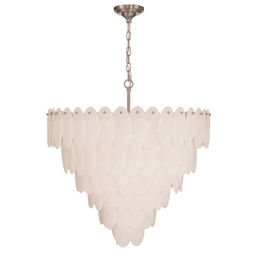 Artcraft Serena 25 Light Chandelier, Satin Nickel/White