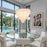 Artcraft Serena 25 Light Chandelier, Satin Nickel/White