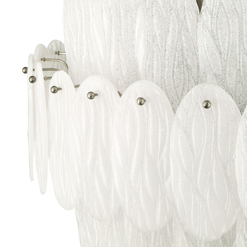 Artcraft Serena 19 Light Chandelier, Satin Nickel/White