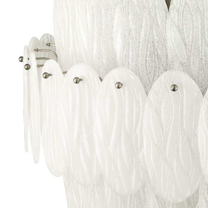 Artcraft Serena 19 Light Chandelier, Satin Nickel/White