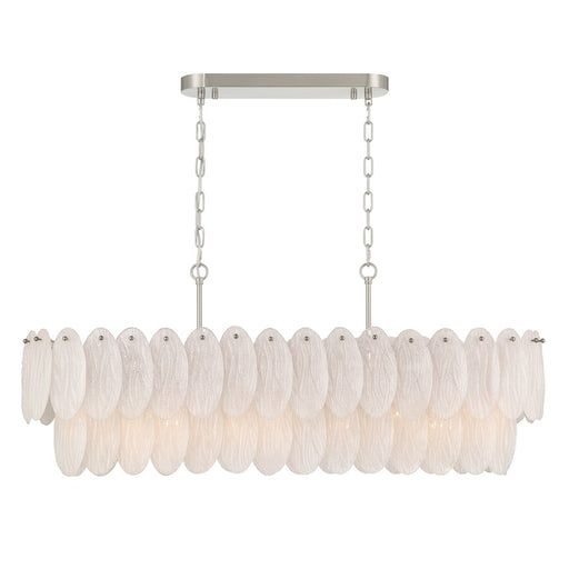 Artcraft Serena 9 Light Pendant, Satin Nickel/White