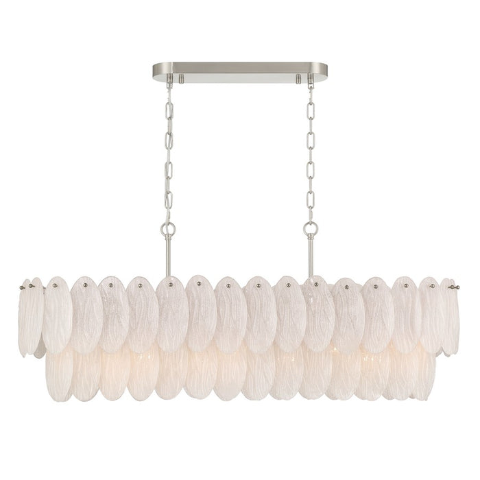 Artcraft Serena 9 Light Pendant, Satin Nickel/White