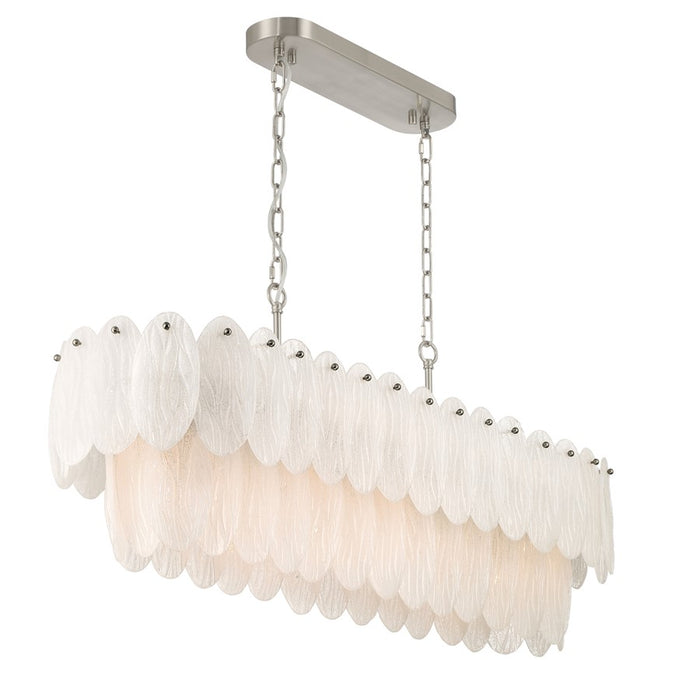 Artcraft Serena 9 Light Pendant, Satin Nickel/White