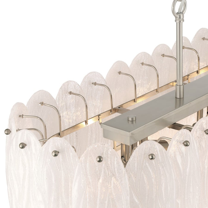 Artcraft Serena 9 Light Pendant, Satin Nickel/White