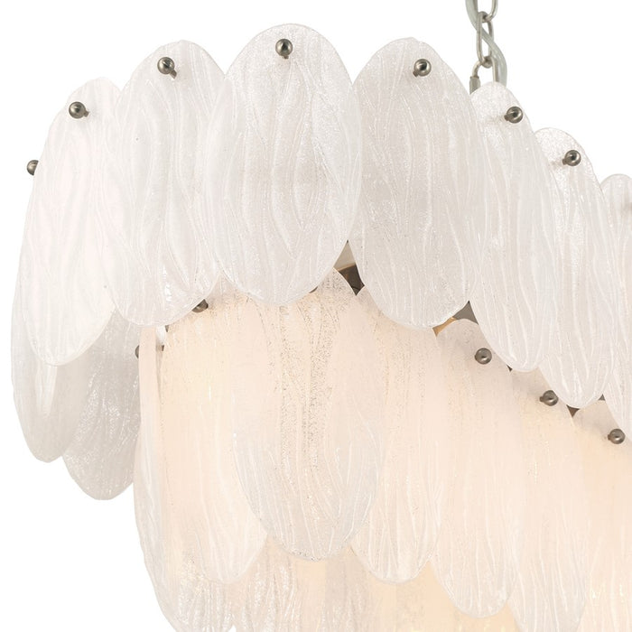 Artcraft Serena 9 Light Pendant, Satin Nickel/White