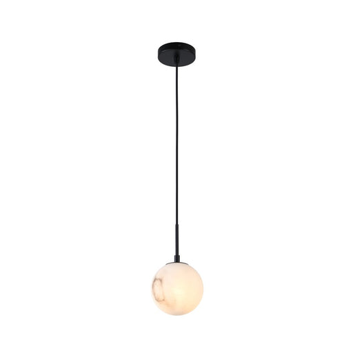 Artcraft Nightfall 1 Light Pendant, Black/White Swirl