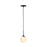 Artcraft Nightfall 1 Light Pendant, Black/White Swirl