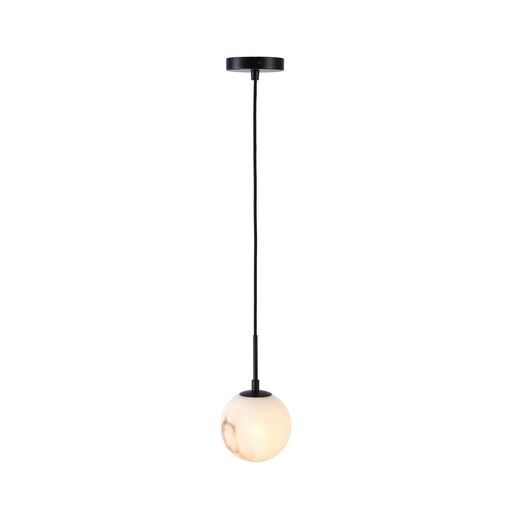 Artcraft Nightfall 1 Light Pendant, Black/White Swirl