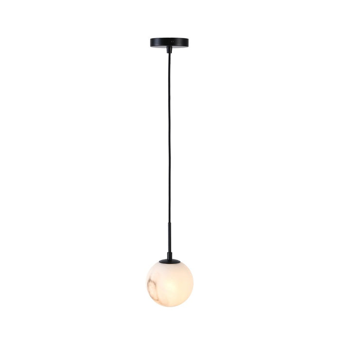 Artcraft Nightfall 1 Light Pendant, Black/White Swirl