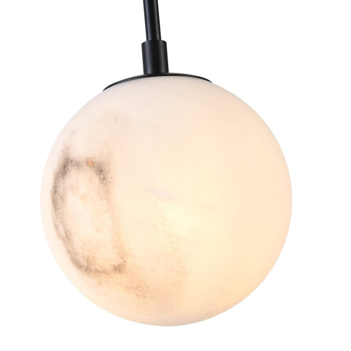 Artcraft Nightfall 1 Light Pendant, Black/White Swirl