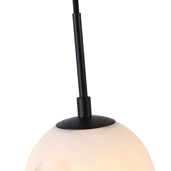 Artcraft Nightfall 1 Light Pendant, Black/White Swirl
