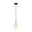 Artcraft Nightfall 1 Light Pendant, Black/White Swirl