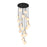 Artcraft Nightfall 21 Light Pendant, Black/White Swirl