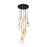 Artcraft Nightfall 7 Light Pendant, Black/White Swirl