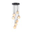 Artcraft Nightfall 7 Light Pendant, Black/White Swirl