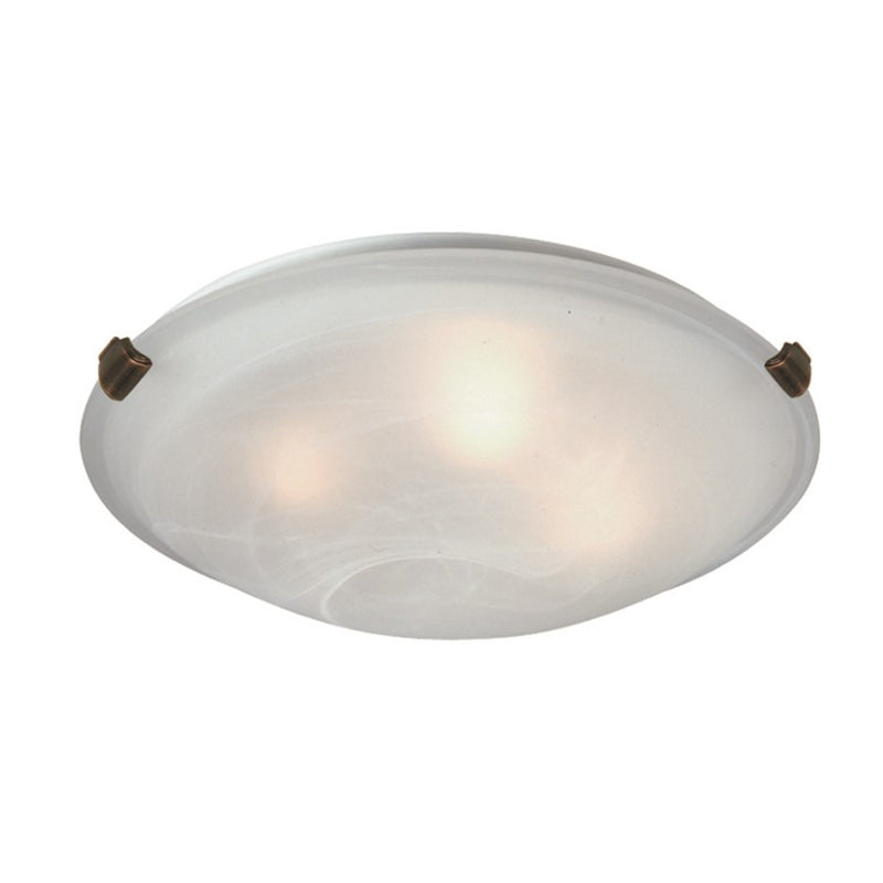 Artcraft Clip Flush 3 Light Flush Mount, Black/White