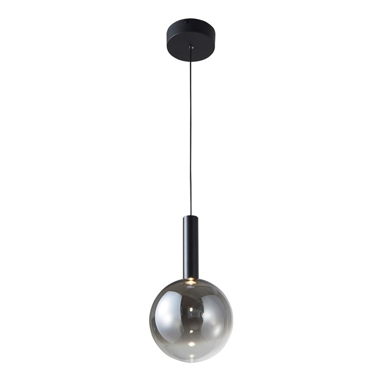 Artcraft Modella 1Lt LED Pendant, Black/Ombre Smoke/Clear
