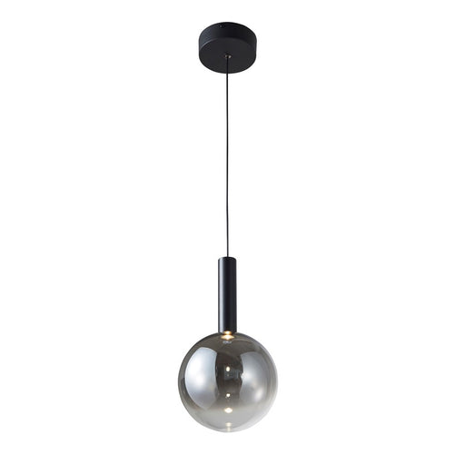 Artcraft Modella 1Lt LED Pendant, Black/Ombre Smoke/Clear
