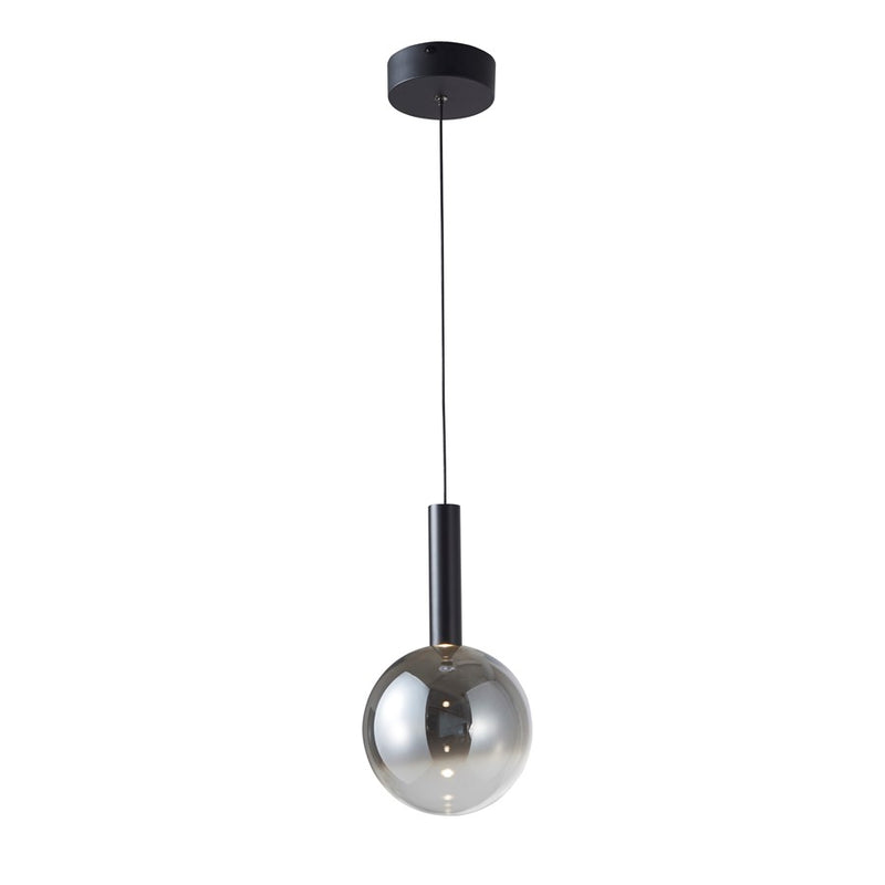 Artcraft Modella 1Lt LED Pendant, Black/Ombre Smoke/Clear