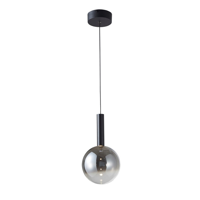 Artcraft Modella 1Lt LED Pendant, Black/Ombre Smoke/Clear