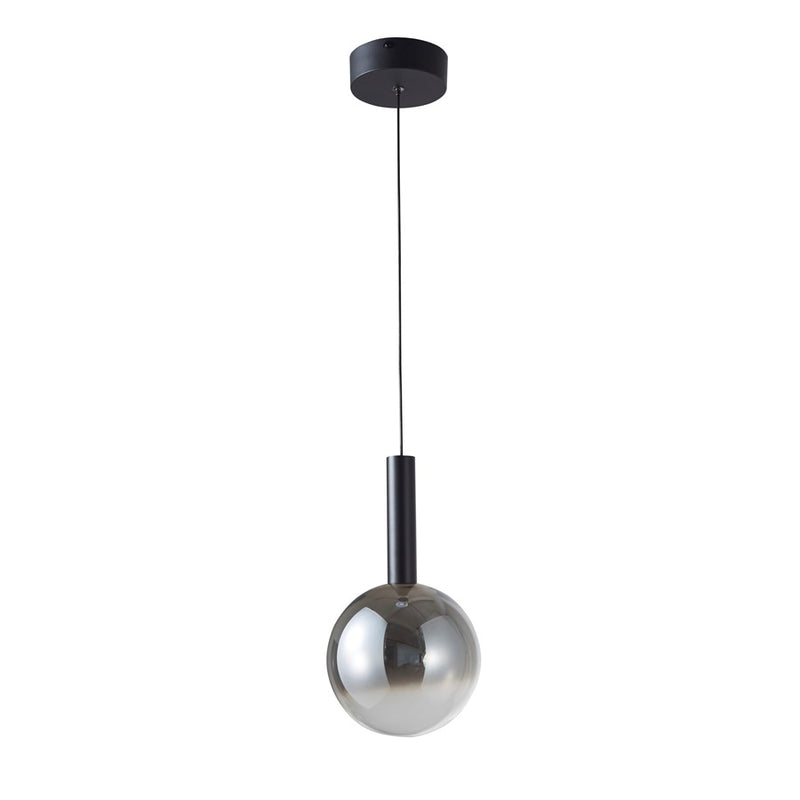 Artcraft Modella 1Lt LED Pendant, Black/Ombre Smoke/Clear