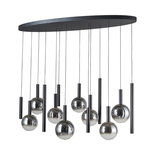 Artcraft Modella 14Lt LED Pendant, Black/Ombre Smoke/Clear