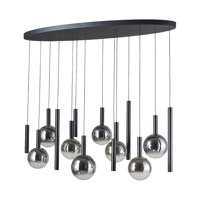 Artcraft Modella 14Lt LED Pendant, Black/Ombre Smoke/Clear